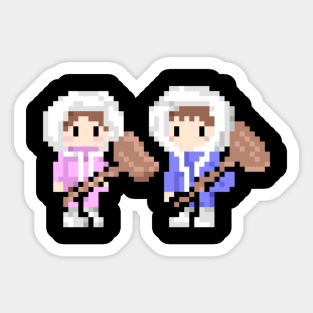 Pixel Ice Climbers Center Design (no font) Sticker